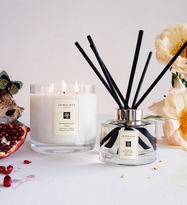 Jo Malone London pomegranate noir candle and peony blush suede diffuser